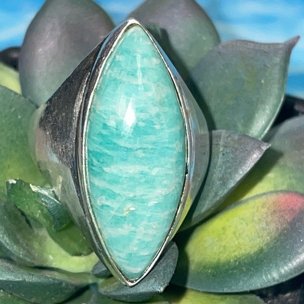 Amazonite Silver Ring - image 3